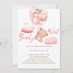 Wir können frühzeitig eine Pink Bear Babydusche ab Einladung