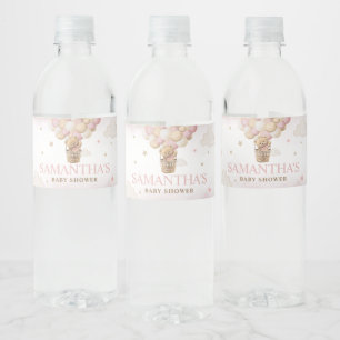 Wir können frühzeitig eine Pink Bear Babydusche ab Wasserflaschenetikett