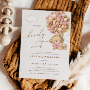 Wir können frühzeitig eine pinkfarbene Babydusche  Einladung