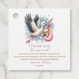 Wir können frühzeitig eine pinkfarbene Babydusche Geschenkanhänger