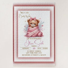 Wir können frühzeitig eine pinkfarbene Babydusche  Puzzle