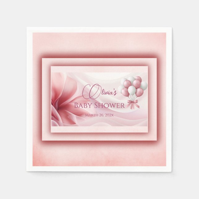 Wir können frühzeitig eine pinkfarbene Babydusche  Serviette (Vorderseite)