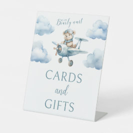 Wir können frühzeitig Flugzeug Babyduschkartengesc Sockelschild