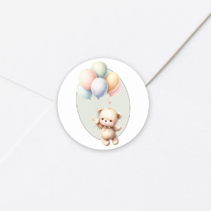 Wir können frühzeitig niedliche Bärenballon Babydu Runder Aufkleber