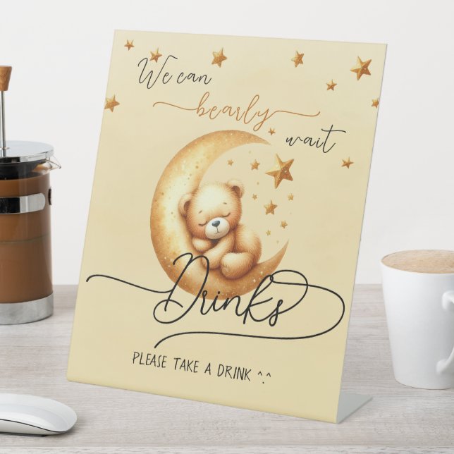 Wir können frühzeitig Niedliche Bear Baby Duschget Sockelschild (In Situ)