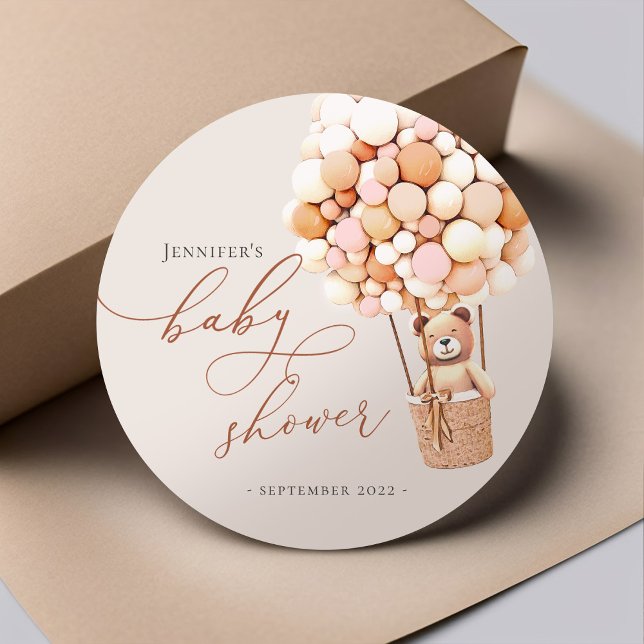 Wir können frühzeitig warten! Babydusche Classic R Runder Aufkleber (Von Creator hochgeladen)