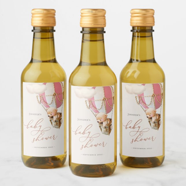 Wir können frühzeitig warten! Babydusche Mini-Wein Weinetikett (Flaschen)