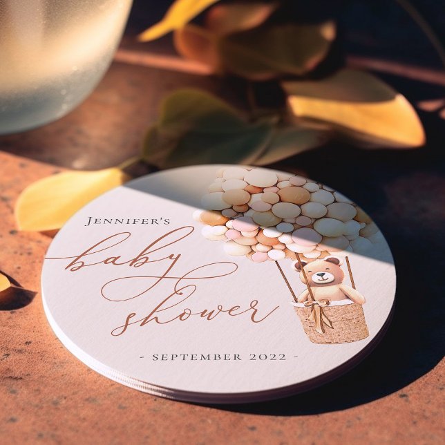 Wir können frühzeitig warten! Babydusche Square Pa Runder Pappuntersetzer (Von Creator hochgeladen)