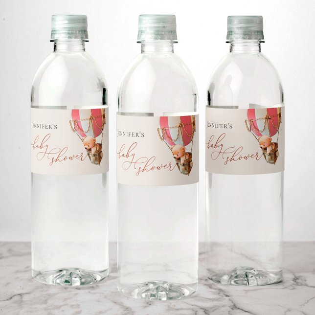 Wir können frühzeitig warten! Babydusche Wasserfla Wasserflaschenetikett (Von Creator hochgeladen)