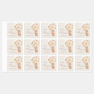 Wir können frühzeitig warten! Babyparty Etiketten