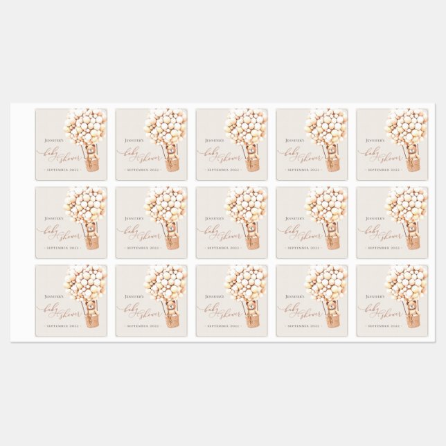 Wir können frühzeitig warten! Babyparty Etiketten (Blatt)