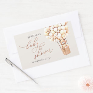 Wir können frühzeitig warten! Babyparty Rechteckiger Aufkleber