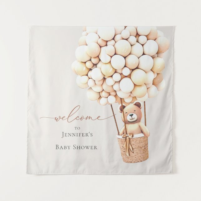 Wir können frühzeitig warten! Babyparty Wandteppich (Vorderseite)