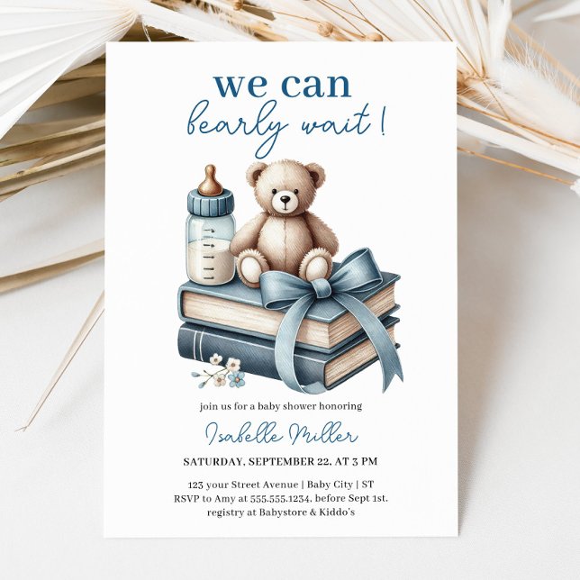 Wir können frühzeitig warten! Einladung der Babydu (We Can Bearly Wait! Baby Shower Invitation)