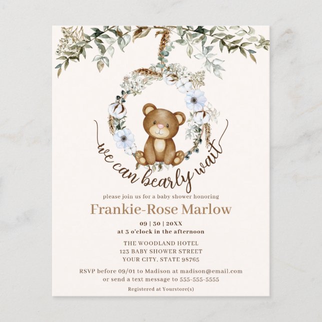 Wir können frühzeitig warten! Einladung zur Baby-D (Vorderseite)