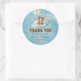 Wir können frühzeitig warten Hot Air Ballon Babydu Runder Aufkleber