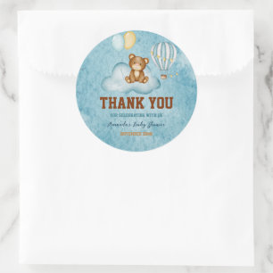 Wir können frühzeitig warten Hot Air Ballon Babydu Runder Aufkleber