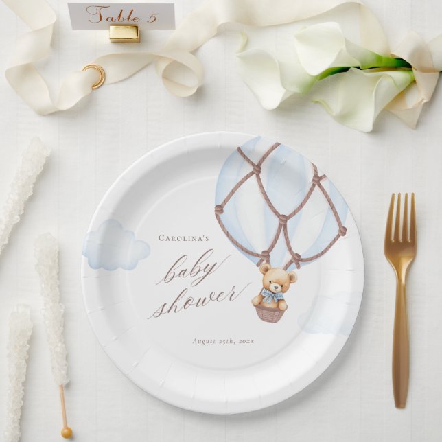 Wir können frühzeitig warten! Hot Air Baloon Babyd Pappteller (Hochzeit)