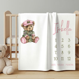 Wir können frühzeitig warten! Military Teddy Baby  Fleecedecke