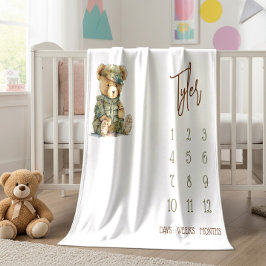 Wir können frühzeitig warten! Military Teddy Baby  Fleecedecke