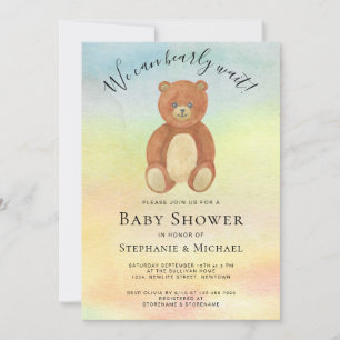 Wir können frühzeitig warten Paare Wasserfarben Ba Einladung