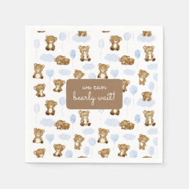 Wir können frühzeitig warten! Teddy Bear Balloon B Serviette