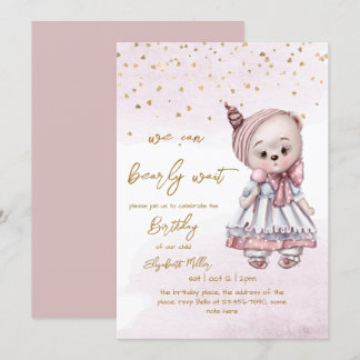 Wir können kaum warten, Baby Girl 1. Geburtstag Einladung
