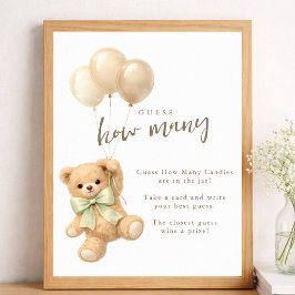 Wir können kaum warten Baby Shower Rate mal wie vi Poster