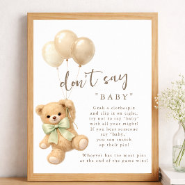 Wir können kaum warten Baby Shower Sag nicht Baby Poster