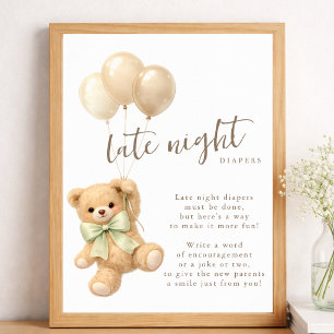 Wir können kaum warten Baby Shower Spätabend-Winde Poster