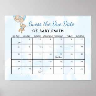 Wir können kaum warten Baby Shower Termin Poster