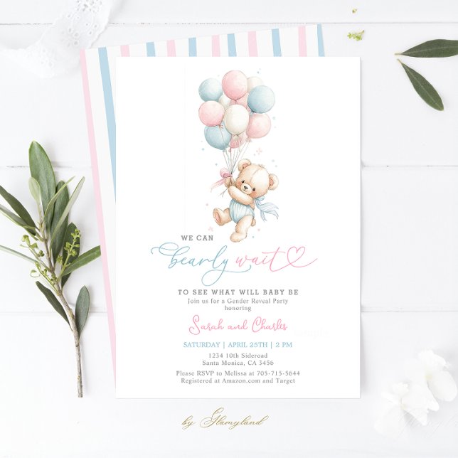 Wir können kaum warten, Baby Shower zur Geschlecht Einladung (Von Creator hochgeladen)