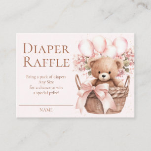 Wir können kaum warten Bär im Korb Windel-Raffle Begleitkarte