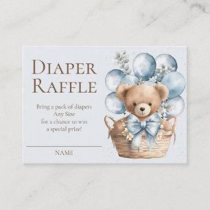 Wir können kaum warten Bär im Korb Windel-Raffle Begleitkarte