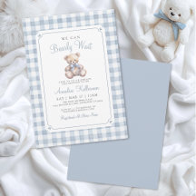 Wir können kaum warten Blaues Bär-Baby-Party