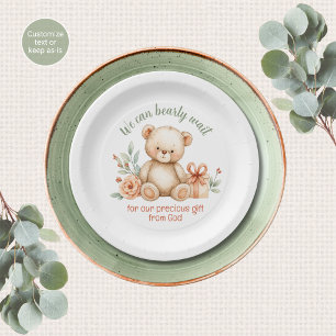 Wir können kaum warten Christliche Babyparty Pappteller