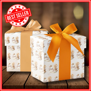 Wir können kaum warten Cub Brown Babyparty Geschenkpapier Set