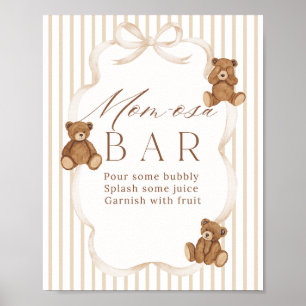 Wir können kaum warten Elegante Babyparty momosa Poster