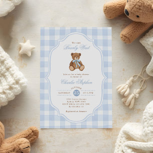 Wir können kaum warten Eleganter Teddybär Baby Sho Einladung