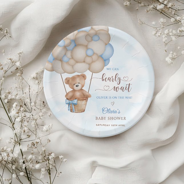 Wir können kaum warten Heißluftballon-Baby-Party Pappteller (Von Creator hochgeladen)