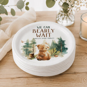 Wir können kaum warten Holzfäller-Baby-Party-Telle Pappteller