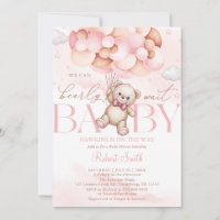 Wir können kaum warten Luftballon Bär Baby Shower