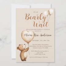 Wir können kaum warten neutrale Babyparty-Einladun