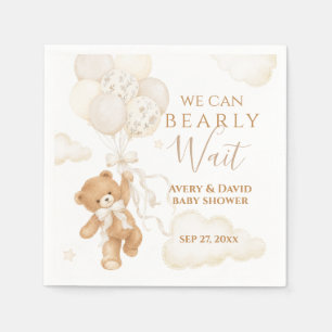 Wir können kaum warten Neutrale Babyparty Serviette