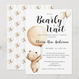 Wir können kaum warten neutrale Babyshower-Einladu Einladung
