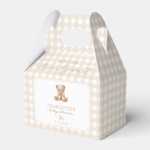 Wir können kaum warten Neutrales Teddybär-Baby-Par Geschenkschachtel