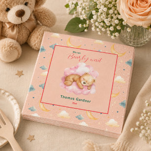 Wir können kaum warten, niedlicher Bär, Baby-Party Serviette