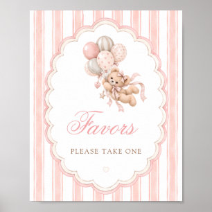 Wir können kaum warten Rosa Baby Shower Geschenke Poster