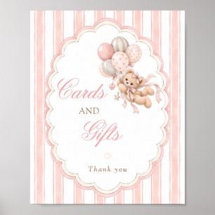 Wir können kaum warten Rosa Baby Shower Karten & G Poster