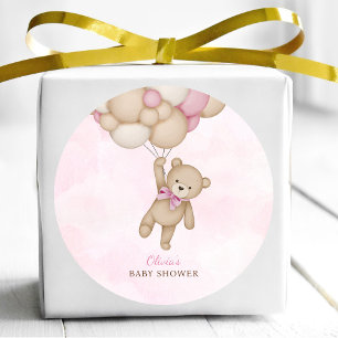 Wir Können Kaum Warten Rosa Babyparty Runder Aufkleber
